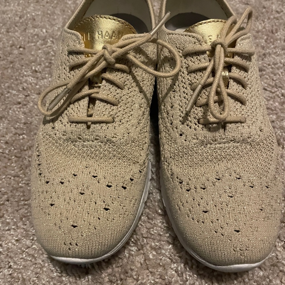 Cole Haan Women's 2.ZERØGRAND Stitchlite™ Wingtip Oxfords in Gold